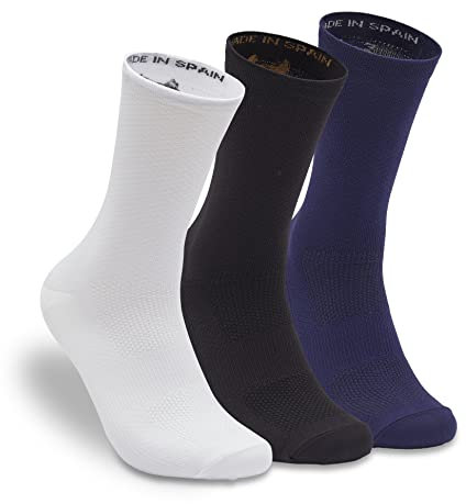 TopActive Calcetines de Ciclismo Altos Transpirables, Running, Trail Running y Trekking (Pack de 3)