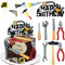 18PCS Tools Cake Topper Tools Cake Decorations Toolbox Wrench Hammer Mechanic Drill Plier Handsaw Tape Measure Screwdrivers Themed Happy Birthday Party Decor