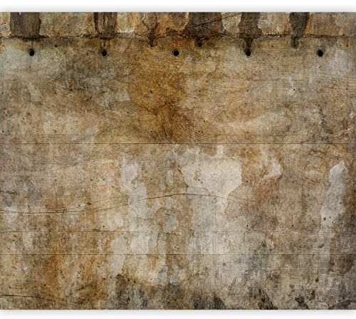 murando Fototapete selbstklebend Holzoptik 343x256 cm Tapete Wandtapete Klebefolie Dekorfolie Tapetenfolie Wand Dekoration Wandaufkleber Wohnzimmer Rustikal Vintage Bretter braun