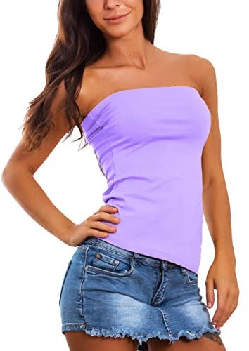Toocool - Top Faja Mujer Tubo Ajustado Corpiño AS-835-1, Lila., Talla única