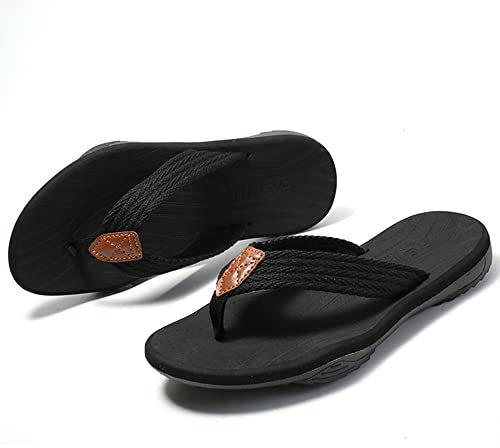 MGGMOKAY Herren Flip Flops Sandalen Bequeme Fußgewölbestütze Lässige Strandrutschen Schuhe