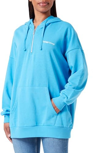THEJOGGCONCEPT JCSAFINE Damen Sweatshirt Pullover Sweater Hoodie Kapuzen-Pullover mit Kapuze mit Reißverschluss mit Känguru-Tasche, Größe:XS, Farbe:Malibu Blue (174435)