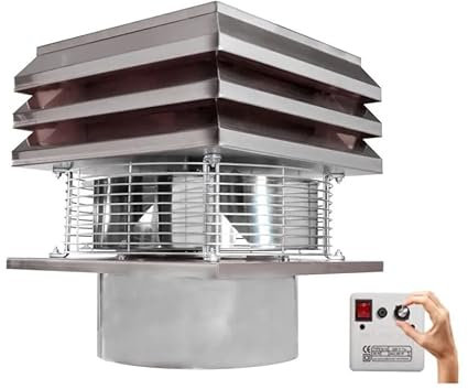 Aspiratore per camino In ACCIAIO per canna fumaria tonda Professionale Da Tetto Aspirafumo Elettrico Tiracamino Tirafumo Comignolo Bbq Gemi Elettronica (15 cm - 150 mm)