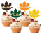 Cupcake-Topper in Ahornblatt-Form, 24 Stück, für Herbsternte, Babyparty, Geburtstag, Erntedankfest, Partyzubehör, Kuchendekorationen