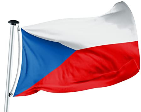 FLAGLY Premium Tschechien Flagge 100 x 150 cm - Schiffsflaggentuch, 160g/m² Stoffgewicht - handgefertigt, robust und witterungsbeständig mit Ösen (100 x 150 cm, Tschechien)