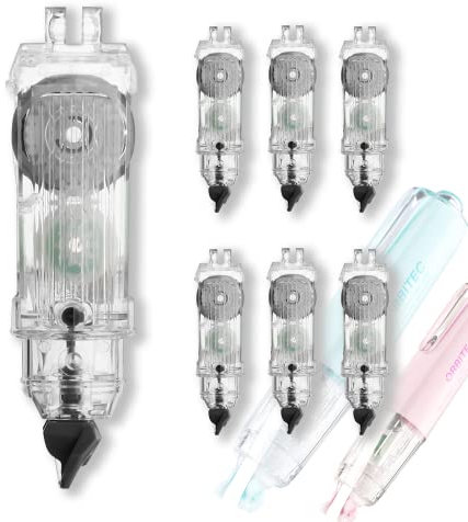 BITOSEE Nachfüllungen für nachfüllbares Korrekturband, Nachfüllungen für White Out Korrekturband mit Einziehmechanismus, flexibles reißfestes weißes Klebeband, einfach zu bedienendes