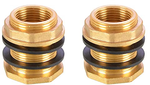 Conector de latón para tanque de agua, 2 piezas macho de 1-1/4 pulgadas hembra de 1 pulgada para interfaz de salida de torre de agua, accesorio de junta de tubo de cobre adaptador de tubo
