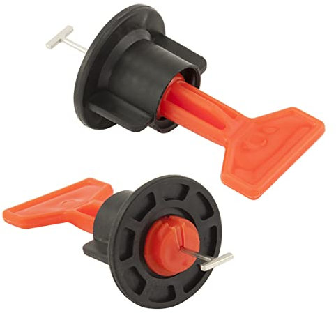 MidGard Mehrweg Nivelliersystem Fliesen-Verlegehilfe Nivellierset für Wand- und Bodenfliesen für Fugenbreiten 2-6 mm inkl. 4 speziellen Schlüssel aus Stahl und Kunststoff 100 Stk.