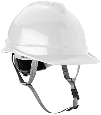 NEO TOOLS Bauhelm Schutzhelm Kinnriemen Belüftet 4-Punkt ABS -30°C +50°C | aus festem ABS, verstellbar, ergonomischer Sitz, Belüftungsöffnungen, Schweißband, geringes Gewicht, EN-Sicherheit