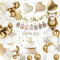 Babyparty Deko, Baby Shower Deko, Babyparty Deko Mädchen Junge, Weiß Gold Babyshowerparty, Baby Party Dekoration, Babyparty Deko Neutral, Baby Shower Banner, Luftballons Babyparty für Gender Reveal