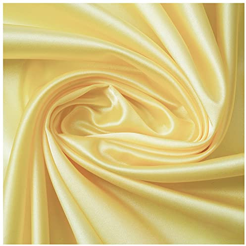 Satinstoff meterware Stretch-Satin-Stoff Mit Hoher Dichte 150cm Breit Meterware Für Handgefertigte Kleidungsstücke(Color:zartes Gelb)
