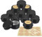 YANCAER 10 Pièces Pots en Aluminium Noir Mat de 5ml avec Couvercle - D26mm x H15mm Vide Ronde Cosmétiques Pot Conteneurs de Voyage pour Maquillage, Crème, Baume à Lèvres, Mini Bougies