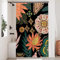 Uiiooazy Duschvorhang 120x200cm, Duschvorhang Boho Style Tropisch Blumen Grüne Blätter Duschvorhänge Anti Schimmel Stoff Waschbar Wasserdicht Polyester Bad Vorhang mit 8 Haken für Badezimmer