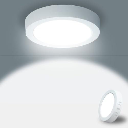 Yexati Pack 1x Panel LED Circular 15W 1800LM, Plafon Superficie LED Redondo 6500K Color Blanco Frío, Driver Incluido. IP44 Angulo 120 para Dormitorio Cocina Salon Baño Comedor Pasillo 170 * 28Hmm
