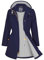 ATLASLAVA Veste de pluie imperméable à capuche pour femme avec doublure respirante, bleu marine, M