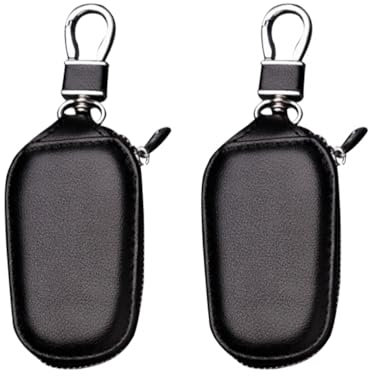 MiOYOOW Autoschlüssel Etui Halter, Autoschlüssel Schlüsseletui Schlüsselmäppchen, Wasserdichte PU-Leder Autoschlüssel Tasche mit Reißverschluss Hardware Schnalle für Herren Damen