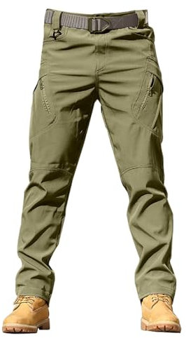 WLHBF Deals of The Day Lightning Deals Herren Regular Slim Chinohose Einfarbige Outdoor-Stretch-Overalls für Herren mit großen Taschen, lockere, weiche Hose, regendichte Trainingshose