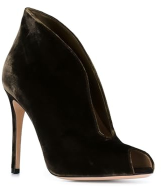 Fashion High Heel Boots Womens, Sexy Fish Mouth Peep Toe Botkle Boots Stiletto Met sur des Bottines,Marron,42 EU