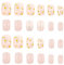 24Pcs Flower Press on Nails Stick On Nails Set Acrylic Nails Cute Short Square False Nails with Small Flowers Sequins Design Full Cover Fake Nail Tips Nail Art Decorations for Women Girls DIY Manicure