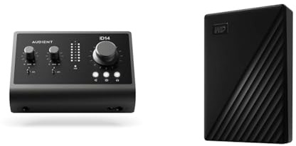 Audient Audio Interface iD14 MKII, 2 Class-A Microphone Preamps & WD 5TB My Passport Portable HDD USB 3.0 with software for device managemen