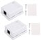 Respicefinem 2 Stück geschirmte Rj45-Ethernet-Anschlussdose, Aufputzdose, Cat6-Single-Port-Netzwerkbox, Desktop-Informationsnetzwerk-Anschlussdose, Ethernet-Wandbuchse