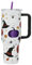 Bioworld Halloween Scary Icons - Vaso de acero inoxidable blanco de 40 onzas con asa