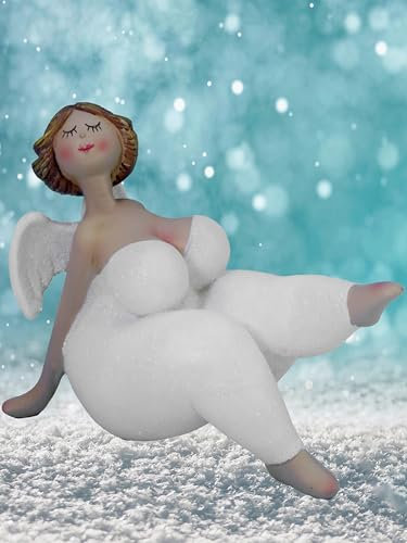 Pommerntraum ® | Deko Sammlerfigur YogaEngel Rubensengel Mollyengel Yoga Engel Schutzengel Rubensfigur Guardian Angel Weihnachtsengel Weihnachtsfigur (Yogaengel Aurora)