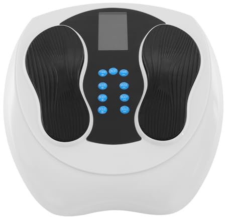 Fussmassagegerät, Elektrisch Fussmassagegerät mit 99 Stufen und 25 Modi, Beindurchblutung Simulator - EMS & TENS Technologien, für Förderung Der Durchblutung Bein, Entspannt die Beine