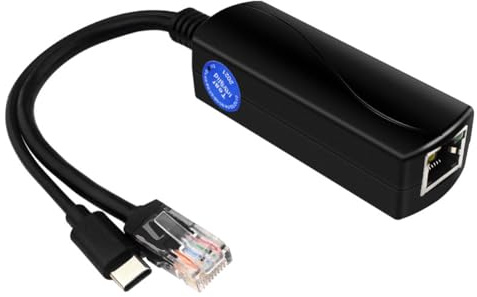 Adaptateur répartiteur PoE 48 V vers 5 V 4 A Micro USB Adaptif 10/100/1000 Mbps PoE Power over Ethernet Splitter Adapter pour Raspberry Pi 5