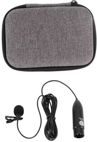 Noise Reduction Lapel Mic, XLR Power Lavalier Microphone, Aluminum Alloy Lapel Mic with 48V Power Supply, for Camcorders