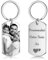 Porte Clef Personnalisable avec Photo et Texte Porte Clé Personnalisé pour Homme, Femme, Couple Cadeau Unique pour Noël, Saint-Valentin, Anniversaires (Argent -1)