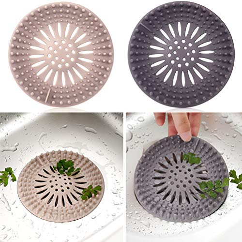 Cubierta de Drenaje del Piso, Filtro Plegable para el Cabello y escombros del Fregadero para la filtración de Drenaje del Fregadero para la Ducha de Cocina Filtro de Silicona Flexible para el Cabello