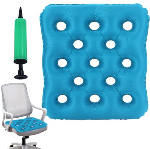 Generisch Aufblasbares Sitzkissen für Flugreisen, Blowt -Sitzkissen | Stadionsitzpolster mit Luftpumpe,Leichtes aufblasbares Waffelpad für Auto, Zuhause, Camping, Stadion, Wandern