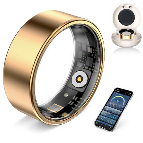 UouNeaCo AI Smart Ring for Women Men - Sleep Tracker Ring with Heart Rate,Blood Oxygen,10ATM Waterproof Fitness Ring,Step Counter & GPS Activity Fitness Tracker,7-Day Battery for iOS/Android