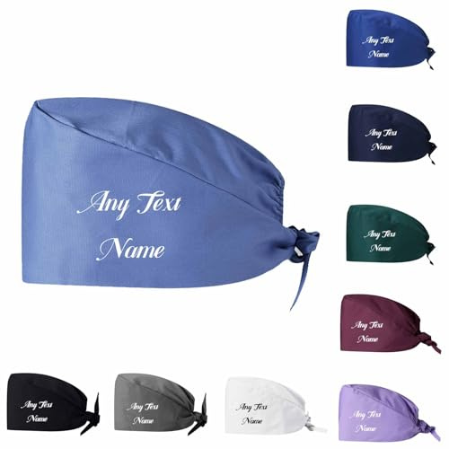 JPHCHSC Personalizzato Berretto Donna Chirurgico Cappello Uomo Chirurgico con Fascia Regolabile per Fodera Cuffietta Chirurgica Cuffia Infermiera ﻿ (Light blue)