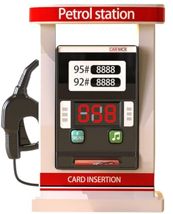 Kids Petrol Station - Station Pour Jouets Interactifs Réalistes Jouet Pour Pompe À Carburant Simulation | Faux Jeu De Jeux Éducatifs De Bureau Avec Lumières Pour Garçon, Jeu De Jouets Pour