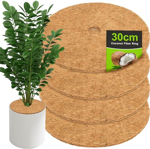 CELMAN Kokosmatte für Pflanzen - 4X Kokosscheibe, Winterschutz Wurzelschutz, Unkrautschutz für Blumentopf & Garten, Biologisch abbaubar (30 cm - 4 Stück)