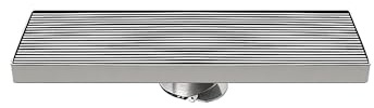 Genérico Desagüe de Ducha Exterior de Acero Inoxidable de 110 mm, Alternativa Lineal, sifón antiolor, Rejilla for Patio.(Central Drain,150x12x6.3cm)