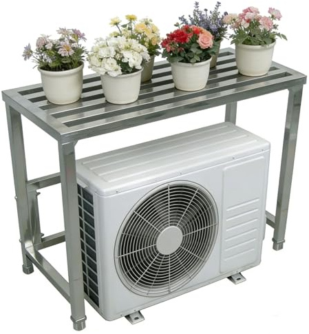 Verkleidung Klimaanlage Außengerät aus Edelstahl, Blumenregale von Klimaanlage Abdeckung, Ideal für Balkon, Garten und Terrasse(35x12x31in/90x30x80cm)