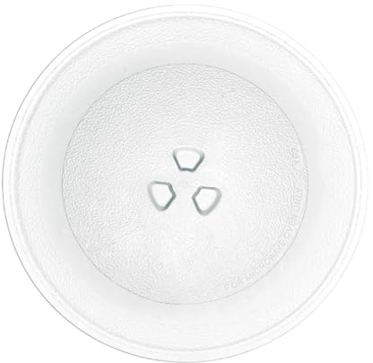Piatto Microonde in Vetro 24,5 cm, Piatto Girevole di Ricambio con 3 Punti di Fissaggio Integrati, Piatti Rotondo Duraturo, Compatibile con la Maggior Parte dei Forni a Microonde