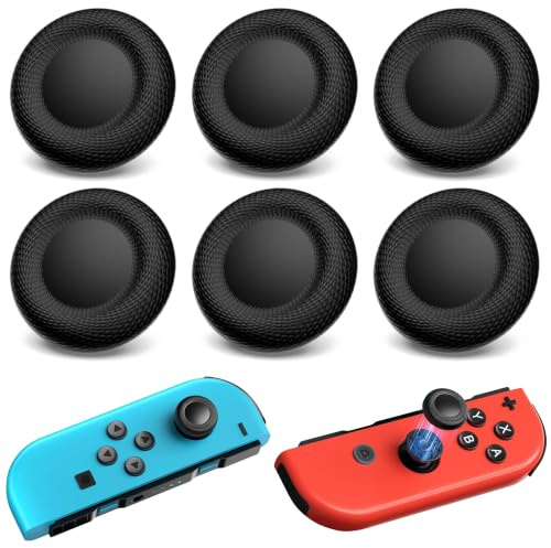 PIKABOOM Fundas para Joystick Pulgar para PS5/PS4 Controlador, 6 Unidades TPU, ps5 Sticks de Control, Cubiertas Antideslizantes y de Repuesto, Negro