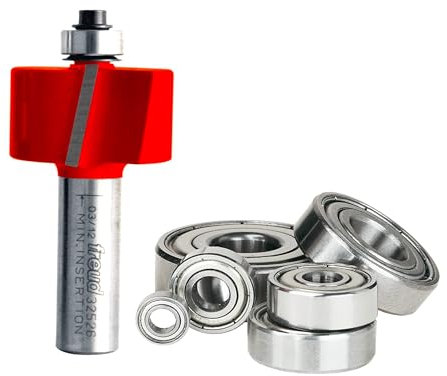 Freud 32-526: Flush, 1/8,1/4,5/16,3/8,7/16,1/2 Depth Rabbeting Bit with Bearings