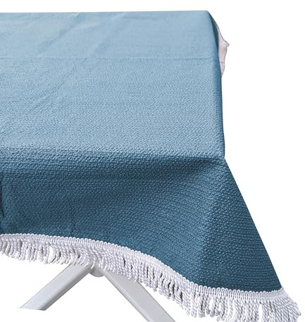 GRASEKAMP Qualität seit 1972 Gartentischdecke 130x160cm oval Azurblau Weichschaum Witterungsbeständig Wetterfest geschäumt Pflegeleicht abwaschbar
