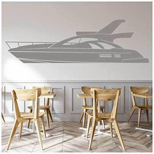 azutura Luxury Speed Boat Sailing Ships Wall Sticker available in 5 Sizes and 25 Colours Light Orange