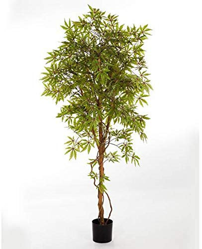 artplants.de Japanischer Kunst Ahorn, 740 Blätter hellgrün-rot, 210cm - hochwertiger Kunstbaum - Künstlicher Ahorn