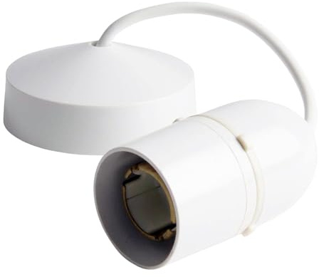 MK Light Pendant & Ceiling Rose with Shock Guard Safety 150mm,White