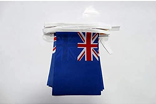 AZ FLAG Guirnalda 6 Metros 20 Banderas Del Pabellón Azul Britanico 21x15 cm - Bandera Del Blue Ensign - Uk 15 x 21 Cm - Banderines