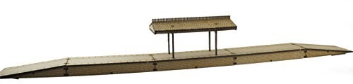 War World Scenics Spur 00/H0 Langer Bahnsteig und Vordach mit Auf- und Abfahrrampe - Modellbahn MDF Landschaft Modellbau
