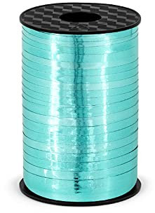 Partydeco Ringelband Geschenkband Polyband Kringelband Kräuselband auf Spule 5mm x 225m metallic Petrol