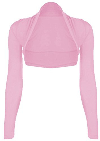 Red Olives® Womens Plain Long Sleeve Bolero Shrug Crop Top Ladies Cropped Cardigan Tops UK 8-14